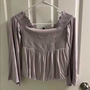 American Eagle Outfitters Lilac Smocked Blouse